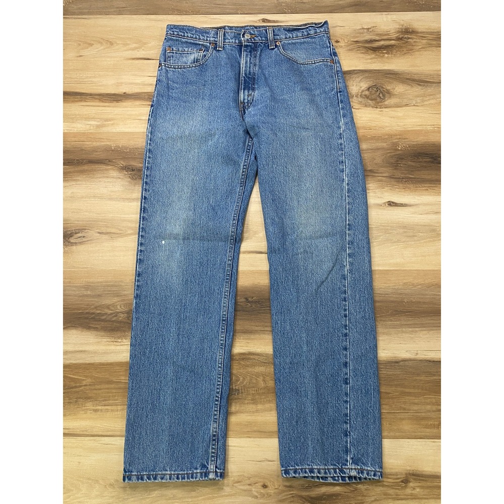Levis 505 Jeans 34x32 Regular Fit Straight Leg Cotton Denim Blue Vintage 90s CAN